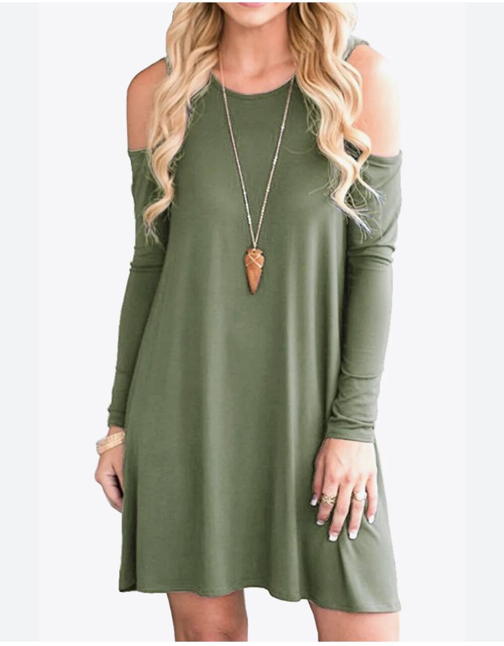 ALYA moss cold shoulder swing  dress Size  Medium